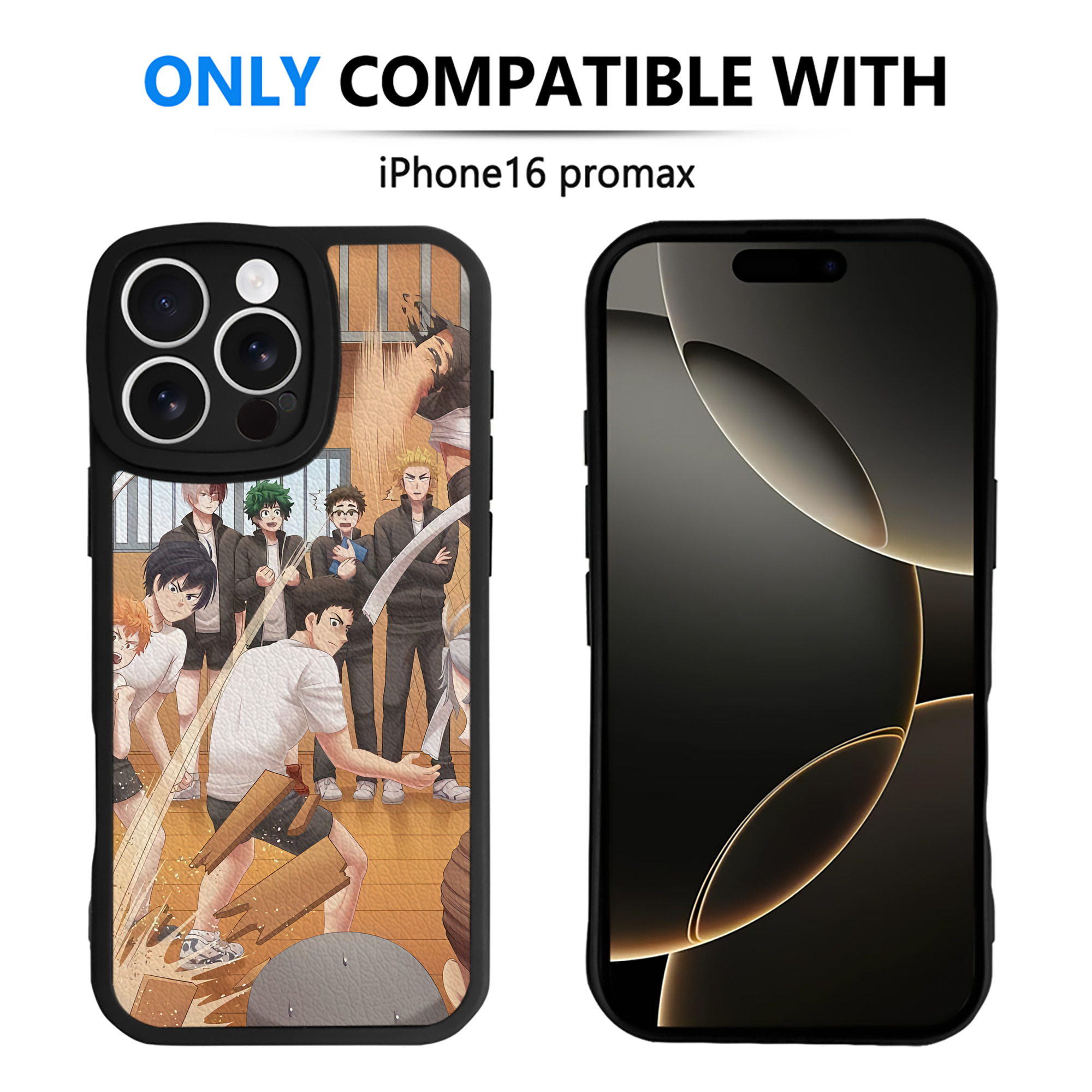 （画像用） ハイキュー!! Haikyu!! 【iPhone 16シリーズ対応】シリコンスマホケース（レザー調） 材質：シリコン